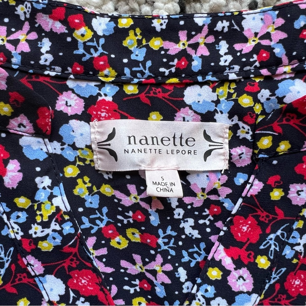 Nanette Lepore Long Floral Shirt Lightweight Button Down Women’s Small - Picture 7 of 13